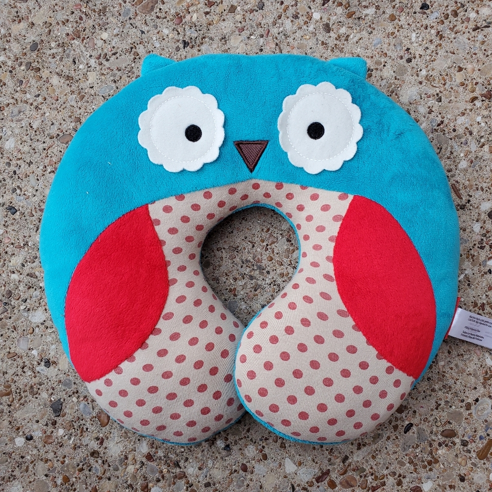 Skip Hop Owl Neck Pillow Kids Animal Blue Red
